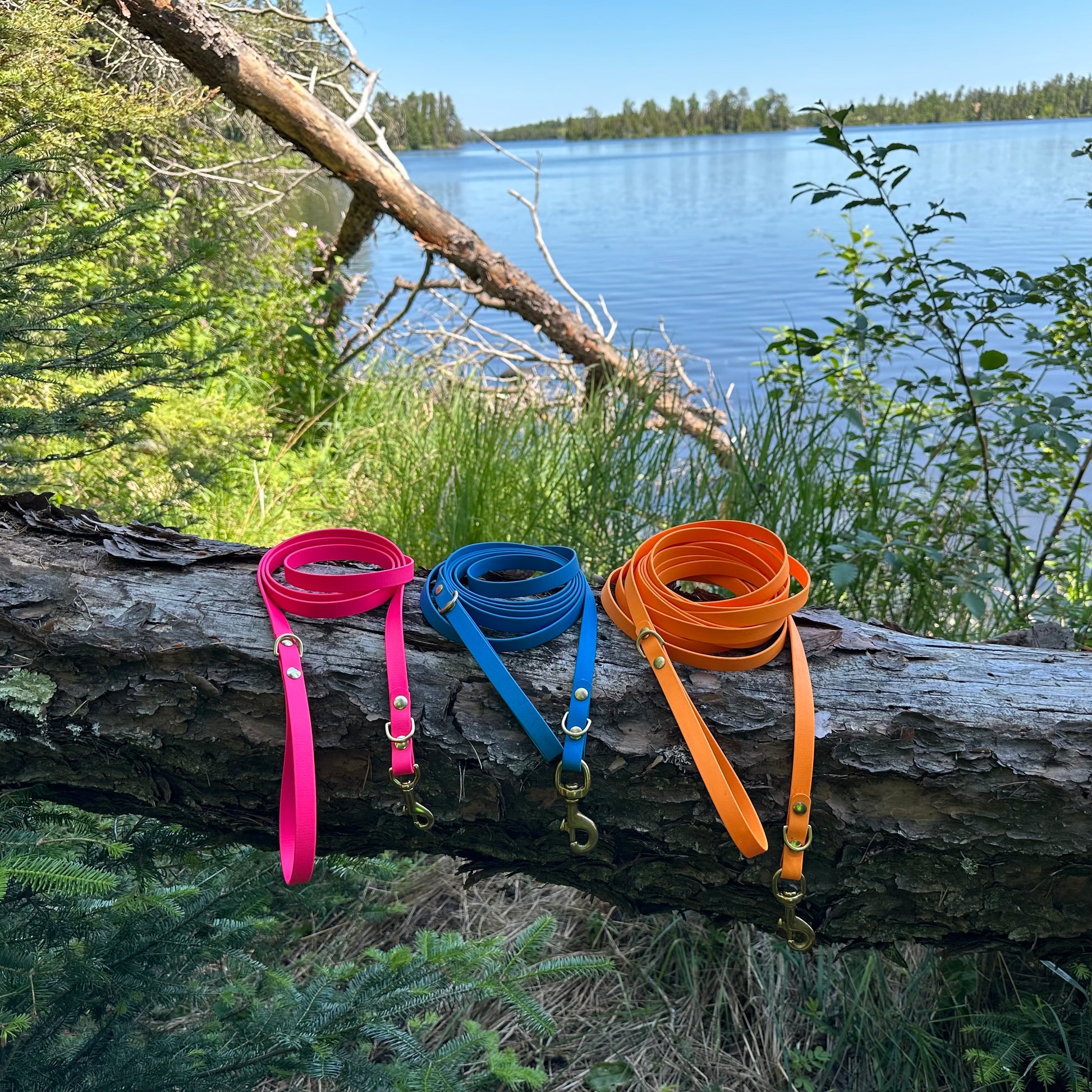Pink 6ft with regular clasp, Pacific Blue 10ft with heavy duty clasp, Melon 20ft with heavy duty clasp

All 5/8” width